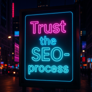 Bild med text: Trust the SEO-process