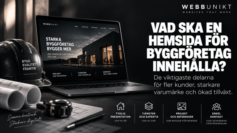 vad ska hemsida bygg innehalla